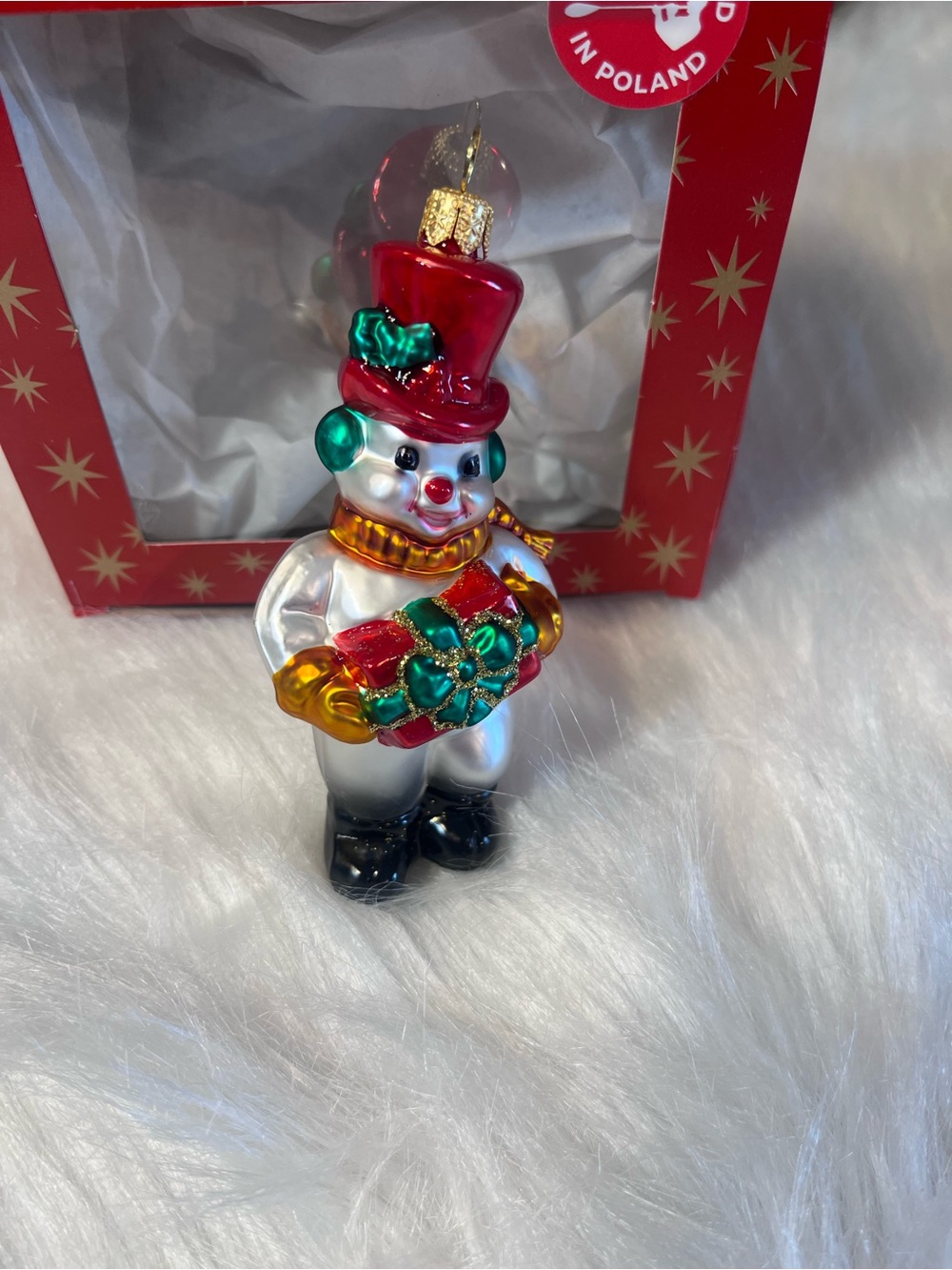 Max Glass  4 inch Snowman Ornament by Kowalski Family